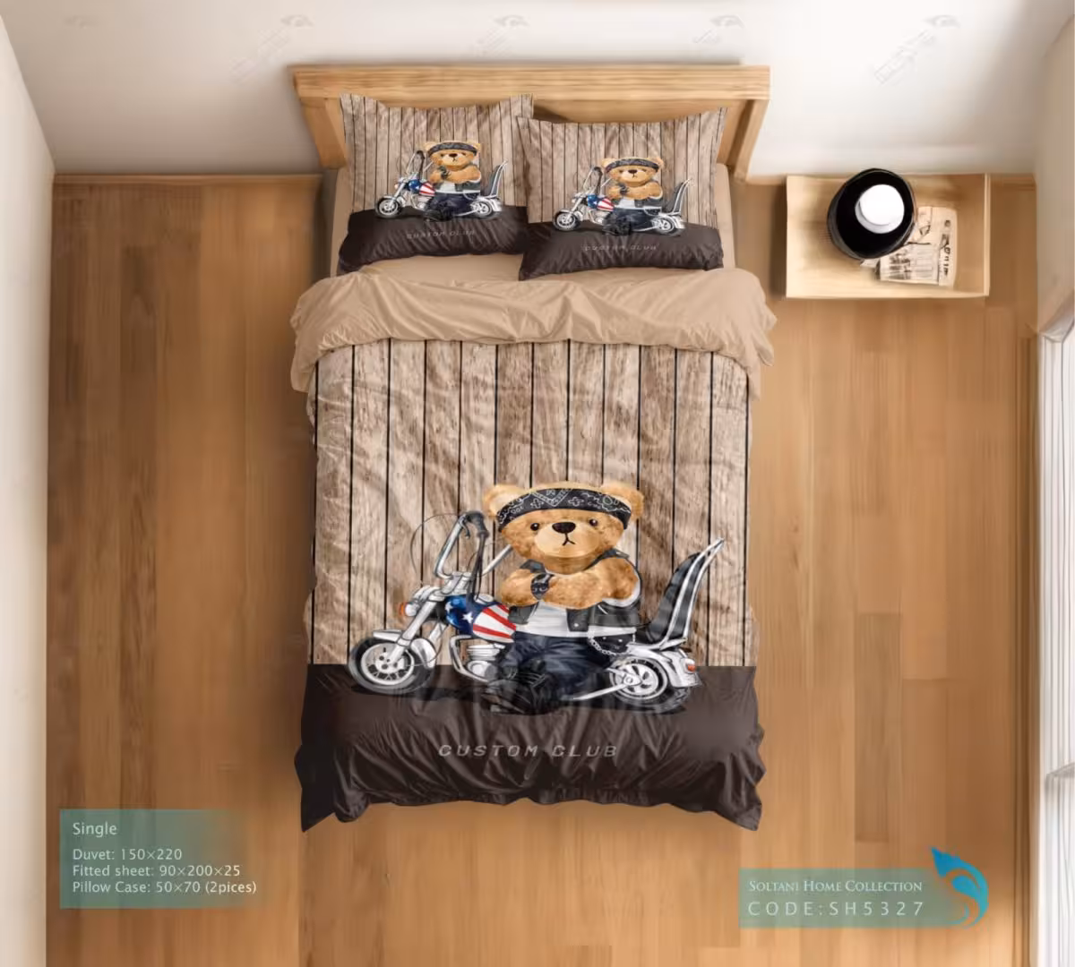 روتختی و ست کامل طرح تدی خفن سایز یکنفره کد SH5327