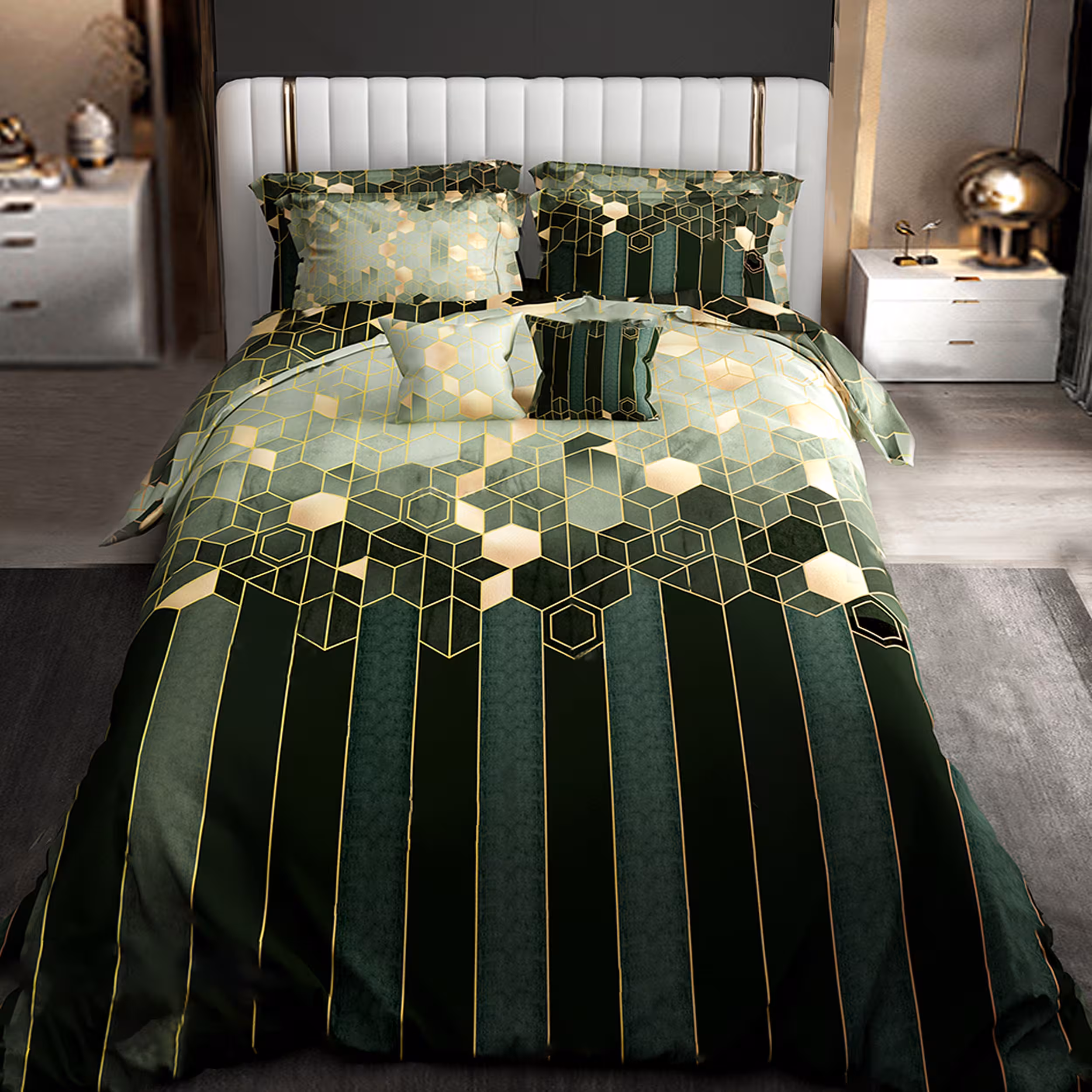 سرویس خواب دو نفره پارلاک دو رو طرح دار کد 90