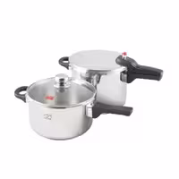 زودپز دوقلو پارس استیل کف سه لایه 4/5 و 6 لیتری با در پیرکس