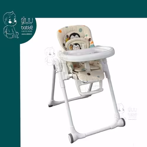 صندلی غذا طرح دار کد 706 پنگوئن هپی بی بی Happy Baby