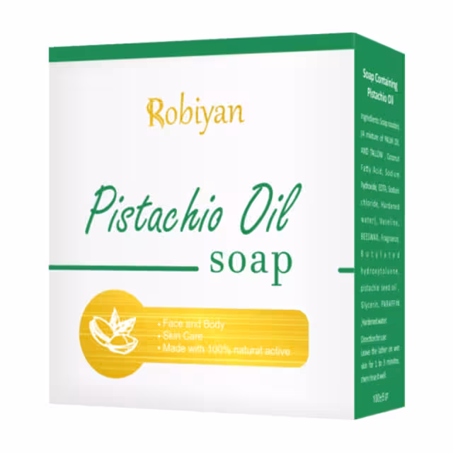 صابون حاوی روغن پسته روبیان 100 گرمی