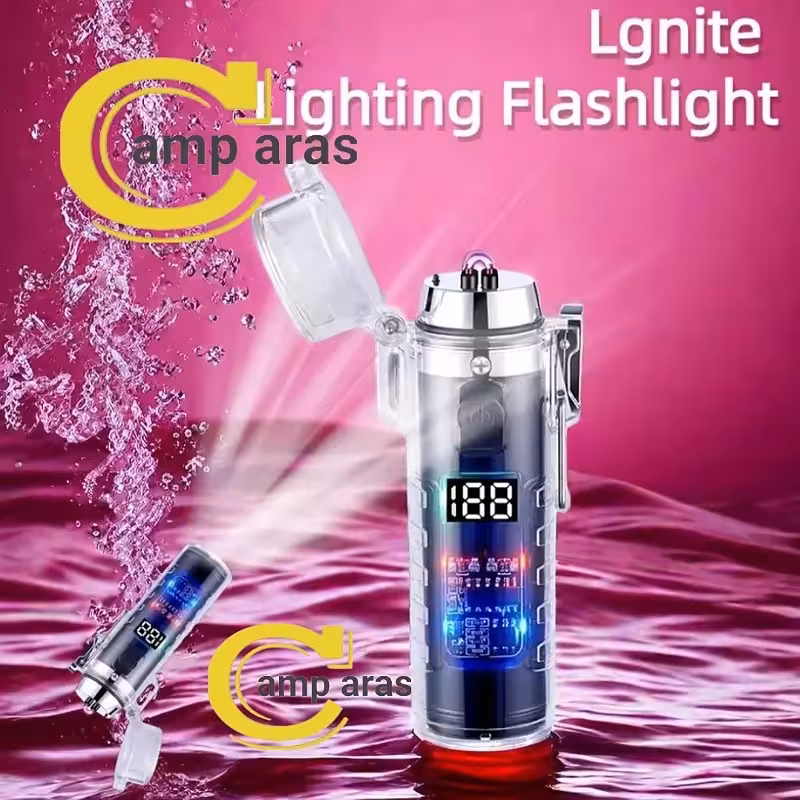 فندک شارژی پلاسمایی چراغ قوه دار Cylindrical BH-252 - کمپ آراس