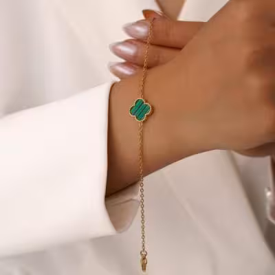 دستبند سبز طلایی ونکلیف استیل 304D528
