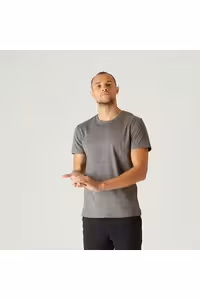 مردانه DOMYOS MEN&#039;S GREY SPORTS T SHIRT 100 منظم آموزش نور تناسب اندام Decathlon