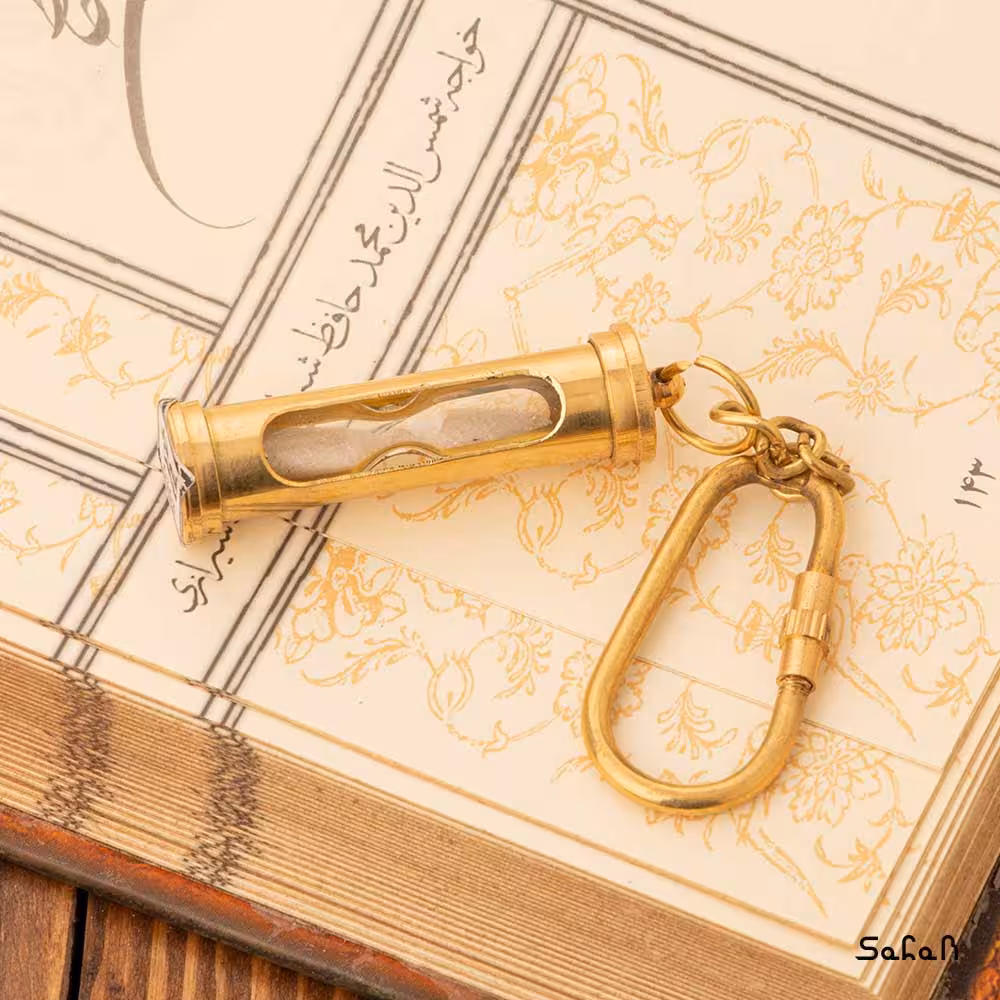 جاکلیدی هندی برنجی طلایی ساعت شنی