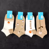 جوراب مچی کارت آبی طرح میکس گل کرم