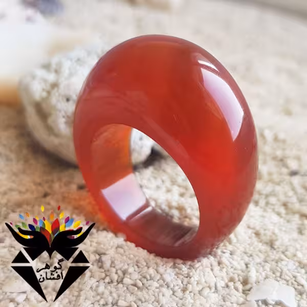 حلقه عقیق قرمز اصل دامله R2510