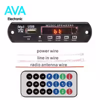 پخش کننده MP3 و رادیو پنلی به همراه کنترل(پشتیبانی از MicroSD و USB)