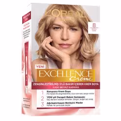 رنگ ‌موی شماره 8 لورال loreal رنگ بلوند تیره سری Excellence