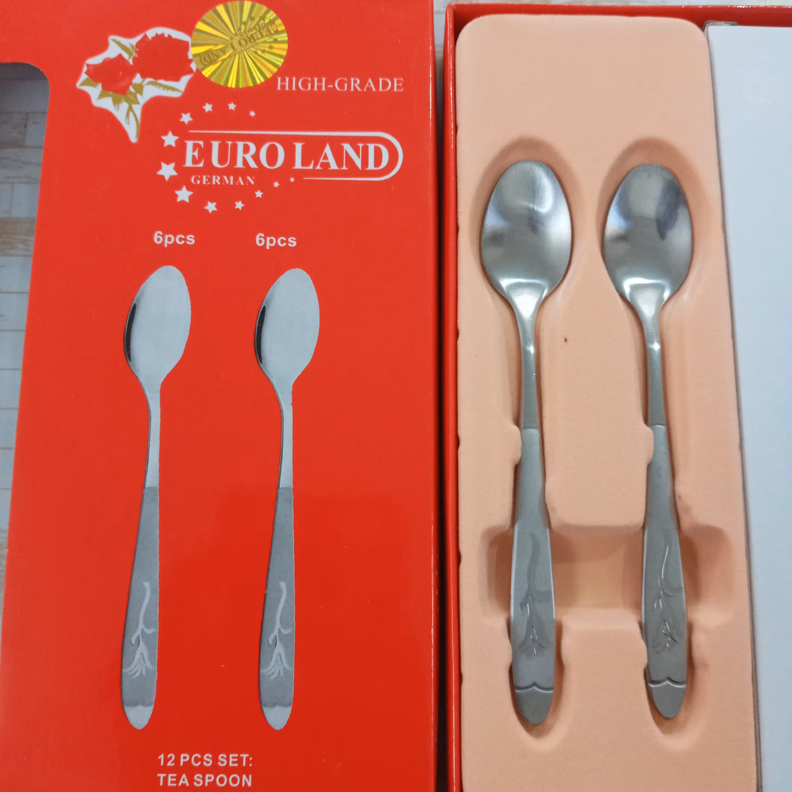 قاشق چایخوری 12 پارچه یورولند آلمانی EURO LAND    GERMAN  ضخامت 2 میلی متر