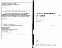 خرید و دانلود نسخه کامل کتاب Optical properties of solids