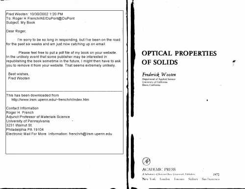 خرید و دانلود نسخه کامل کتاب Optical properties of solids