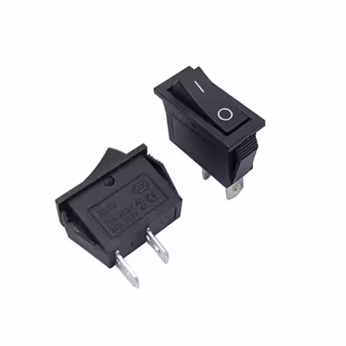 کلید راکر پایه مس باریک 2 پایه 2 حالت 30*13 میلیمتر KCD3-101 2PIN