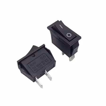 کلید راکر پایه مس باریک 2 پایه 2 حالت 30*13 میلیمتر KCD3-101 2PIN