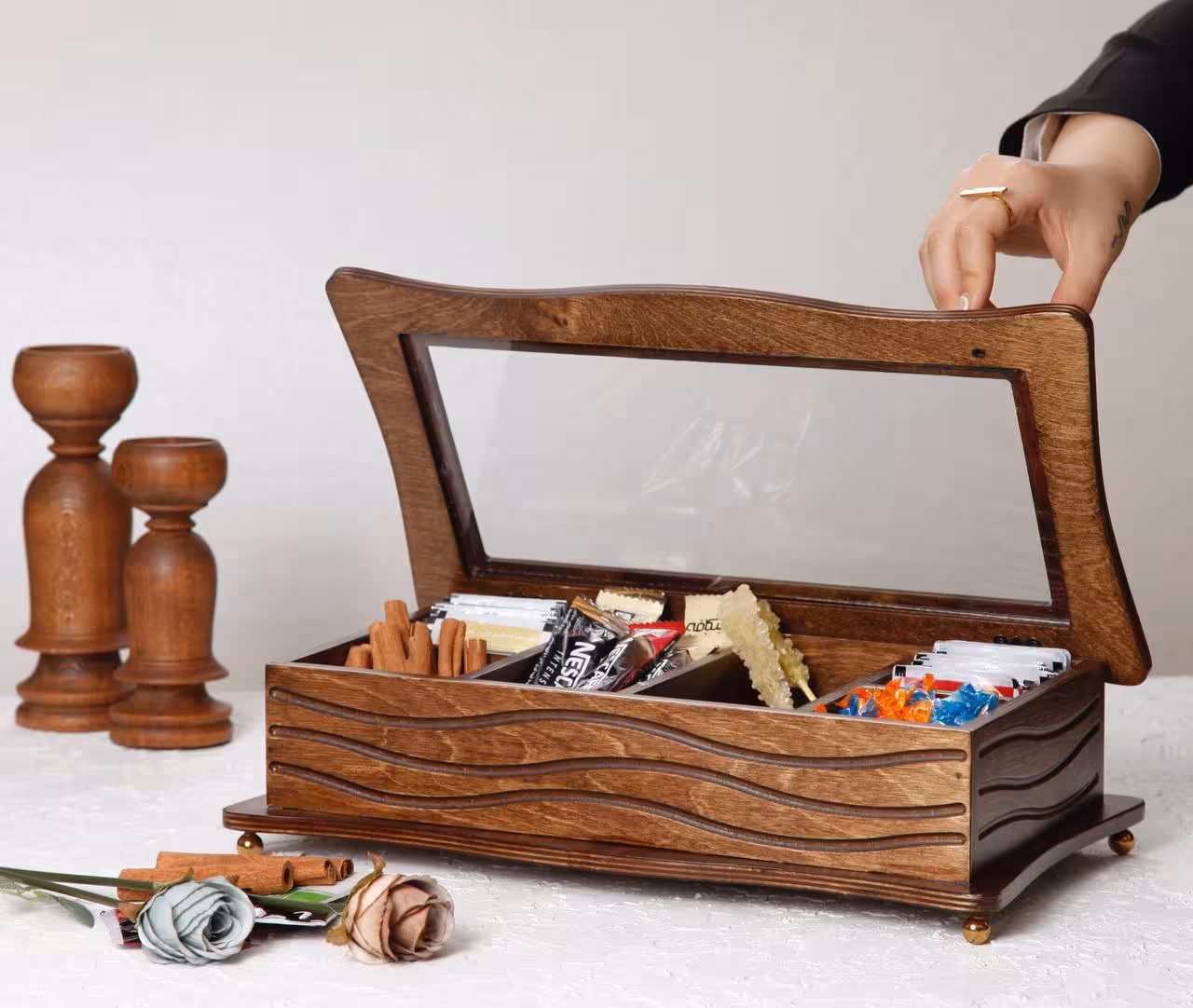 تیباکس چوبی 6 خانه آسا