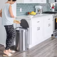 سطل زباله  نیم دایره سنسور دار استیل 45 لیتر سیمپل هیومن simplehuman Semi Round Sensor Bin With Liner Pocket