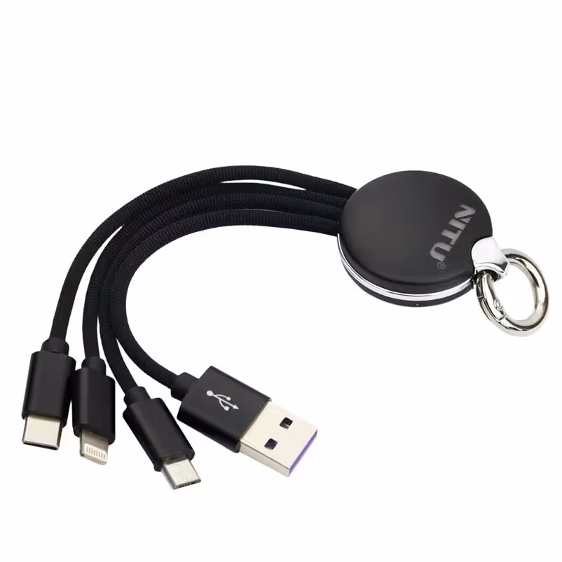 کابل 3کاره لایتنینگ و میکرو و تایپسی نیتو مدل NT-UC91 طول 1.2متر