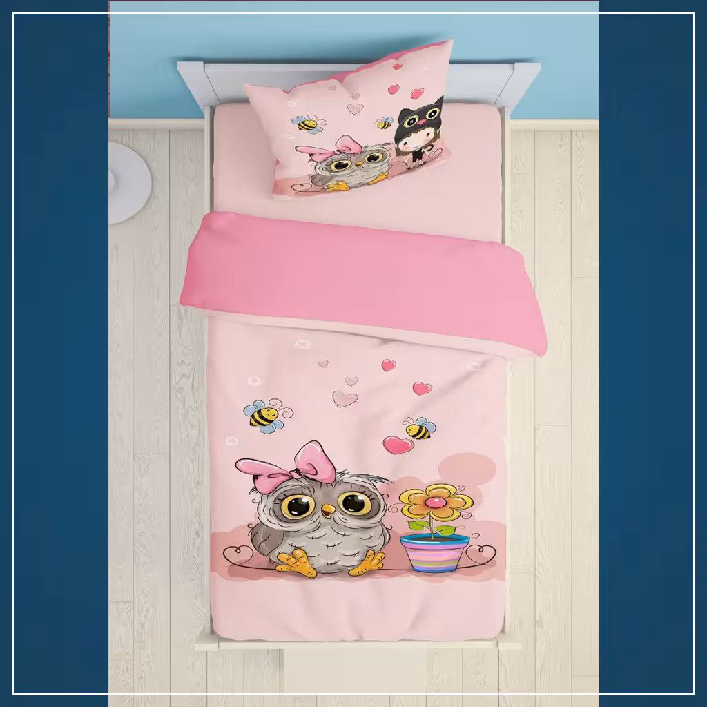 روتختی سه بعدی دخترانه طرح جغد کد 2071