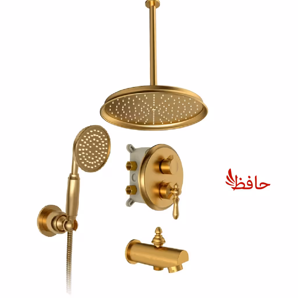 شیر حمام توکار شودر مدل زیگموند طلایی مات تیپ 4 BRASS