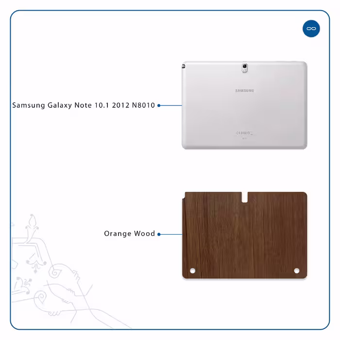 برچسب پوششی ماهوت مدل Orange-Wood مناسب برای تبلت سامسونگ Galaxy Note 10.1 2012 N8010