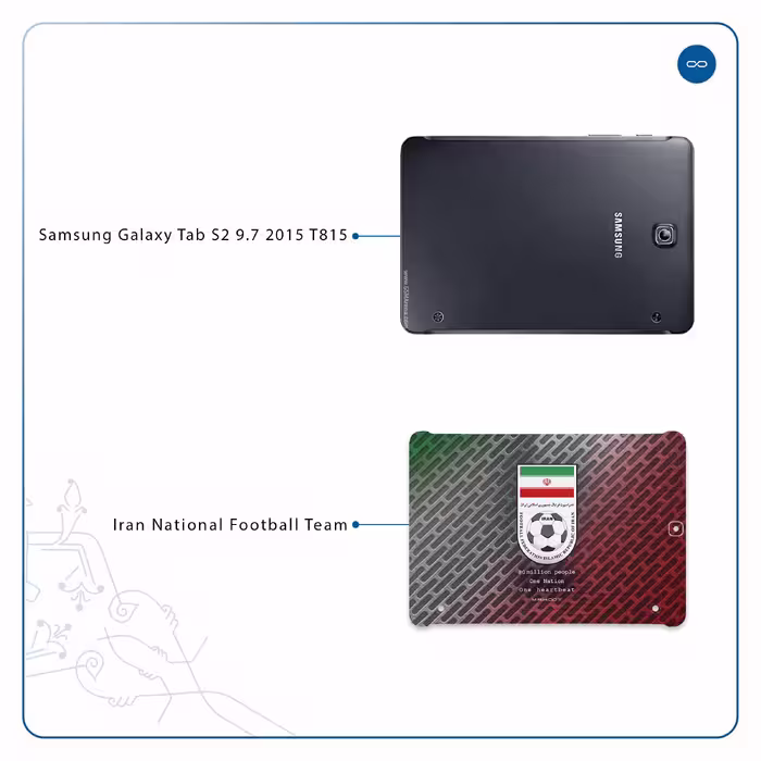 برچسب پوششی ماهوت مدل Iran-National-Football-Team مناسب برای تبلت سامسونگ Galaxy Tab S2 9.7 2015 T815