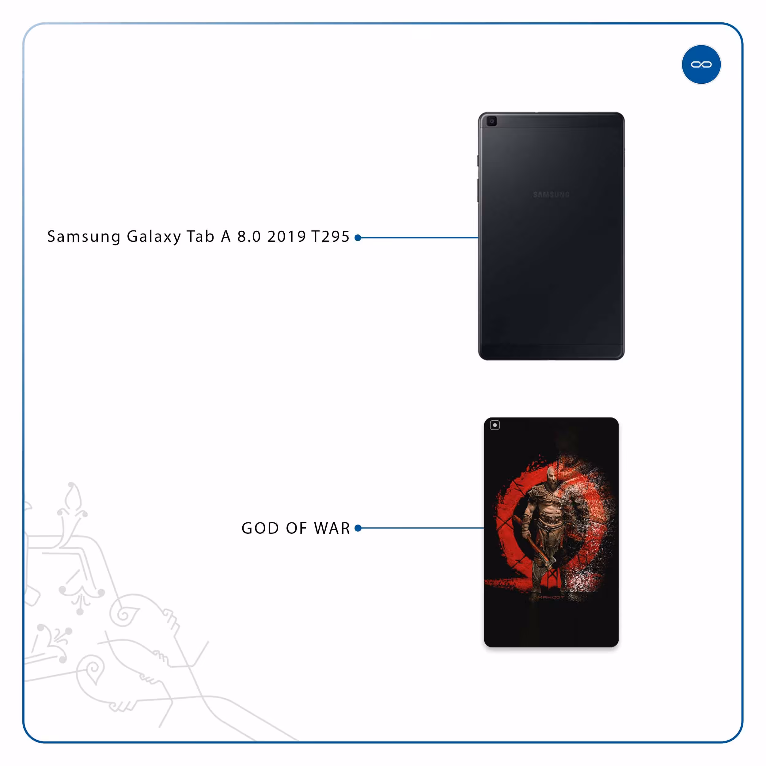 برچسب پوششی ماهوت مدل God-Of-War-Game مناسب برای تبلت سامسونگ Galaxy Tab A 8.0 2019 T295