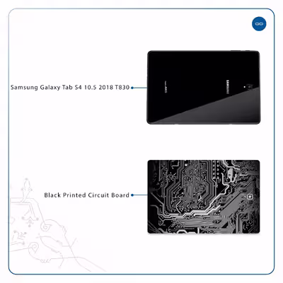 برچسب پوششی ماهوت مدل Black Printed Circuit Board مناسب برای تبلت سامسونگ Galaxy Tab S4 10.5 2018 T830