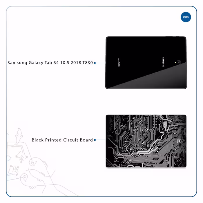 برچسب پوششی ماهوت مدل Black Printed Circuit Board مناسب برای تبلت سامسونگ Galaxy Tab S4 10.5 2018 T830