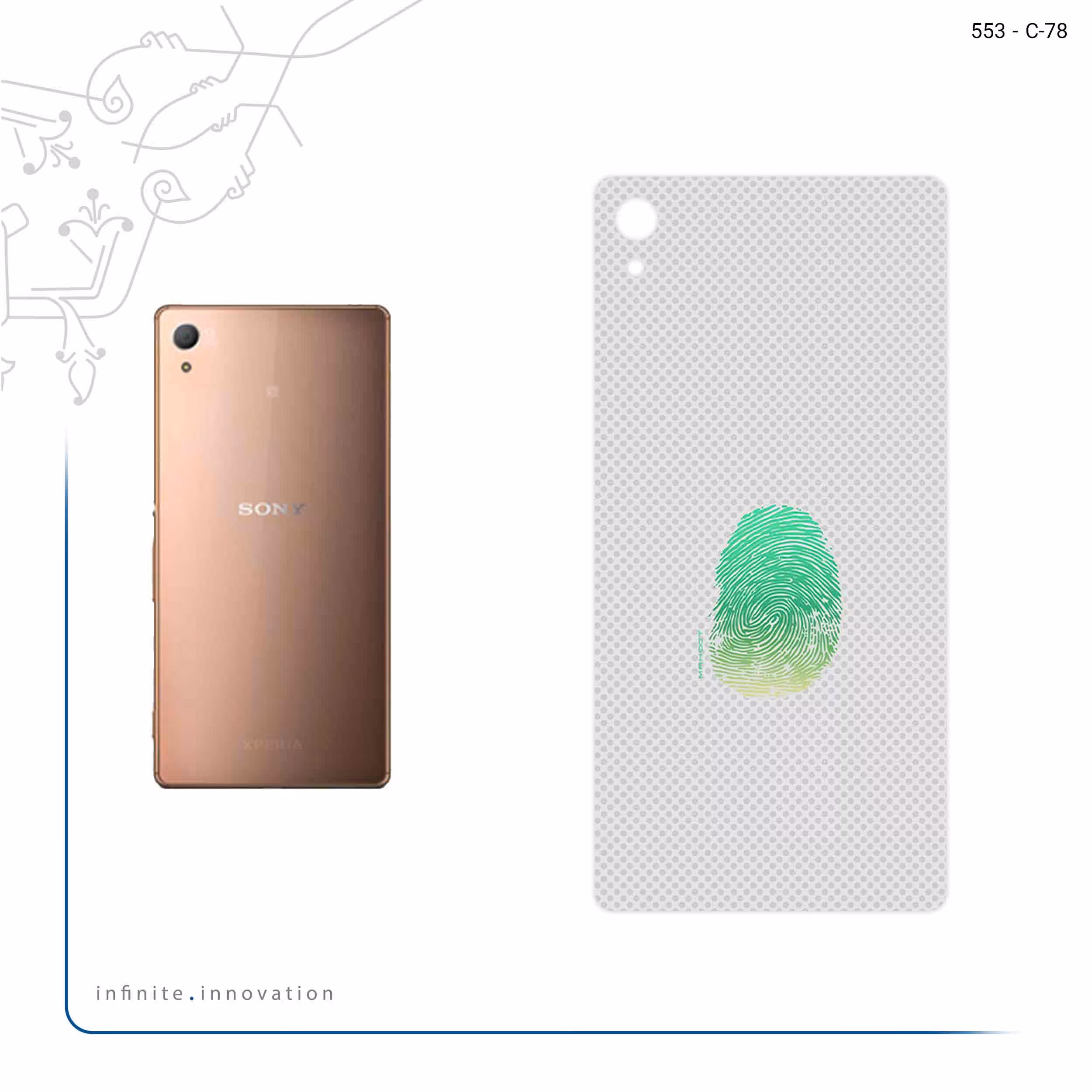 برچسب پوششی ماهوت مدل Minimal Fingerprint مناسب برای گوشی موبایل سونی Xperia Z3 Plus