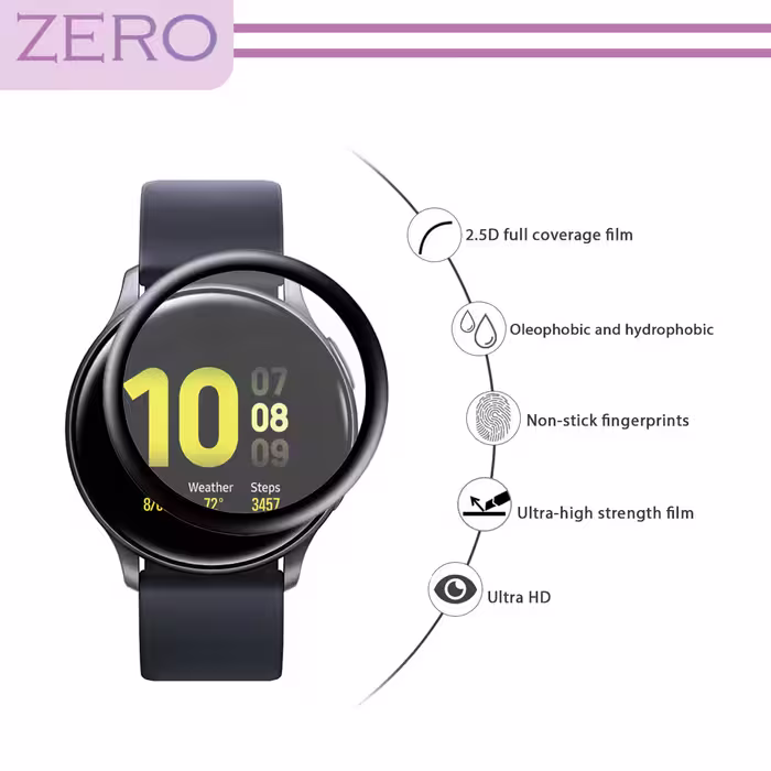 محافظ صفحه نمایش نانو زیرو مدل NZO مناسب برای ساعت هوشمند سامسونگ Galaxy Watch Active 2 44mm بسته سه عددی