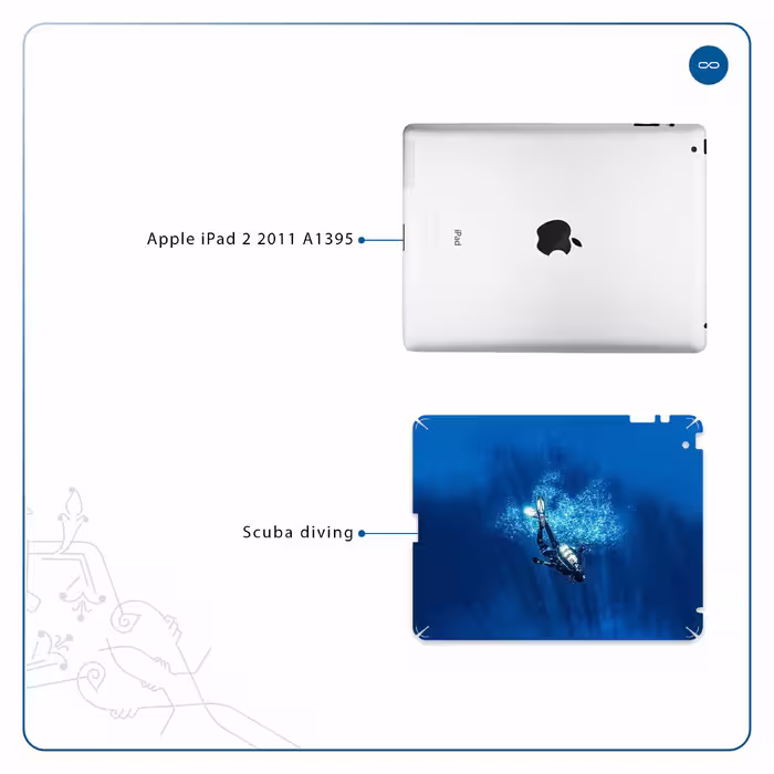 برچسب پوششی ماهوت مدل Scuba Diving مناسب برای تبلت اپل iPad 2 2011 A1395