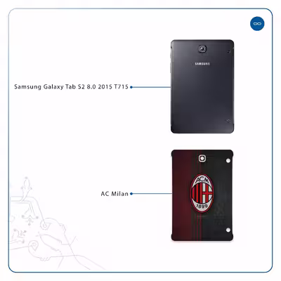 برچسب پوششی ماهوت مدل AC-Milan مناسب برای تبلت سامسونگ Galaxy Tab S2 8.0 2015 T715