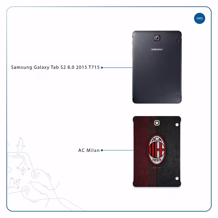 برچسب پوششی ماهوت مدل AC-Milan مناسب برای تبلت سامسونگ Galaxy Tab S2 8.0 2015 T715