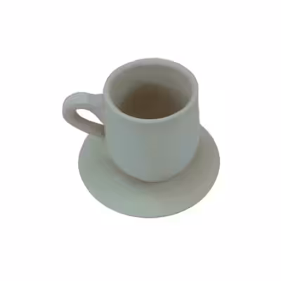 ست فنجان و نعلبکی سفالی خام مدل خمره ای 145