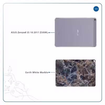 برچسب پوششی ماهوت مدل Earth-White-Marble مناسب برای تبلت ایسوس Zenpad 3S 10 2017 Z500KL