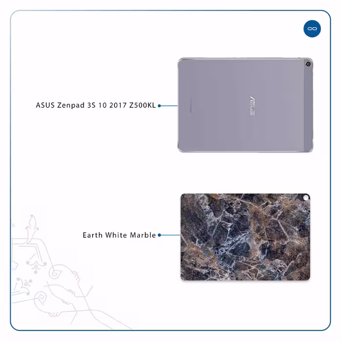 برچسب پوششی ماهوت مدل Earth-White-Marble مناسب برای تبلت ایسوس Zenpad 3S 10 2017 Z500KL