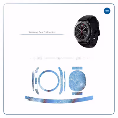 برچسب ماهوت طرح Blue-Ocean-Marble مناسب برای ساعت هوشمند سامسونگ Galaxy Gear S3 Frontier
