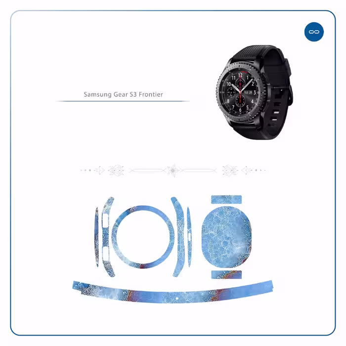 برچسب ماهوت طرح Blue-Ocean-Marble مناسب برای ساعت هوشمند سامسونگ Galaxy Gear S3 Frontier