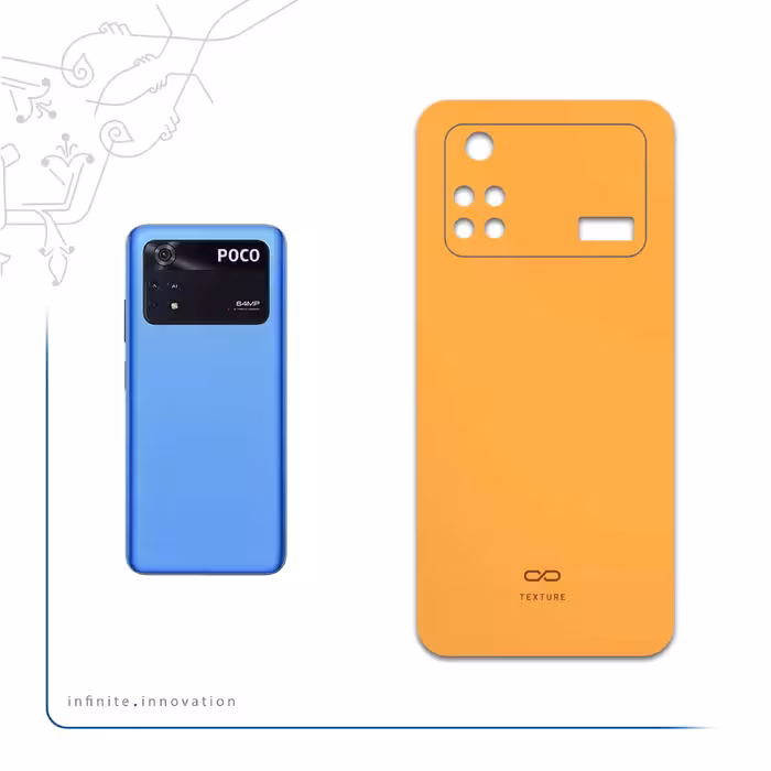 برچسب پوششی ماهوت مدل Matte-Orange مناسب برای گوشی موبایل شیائومی Poco M4 Pro 4G