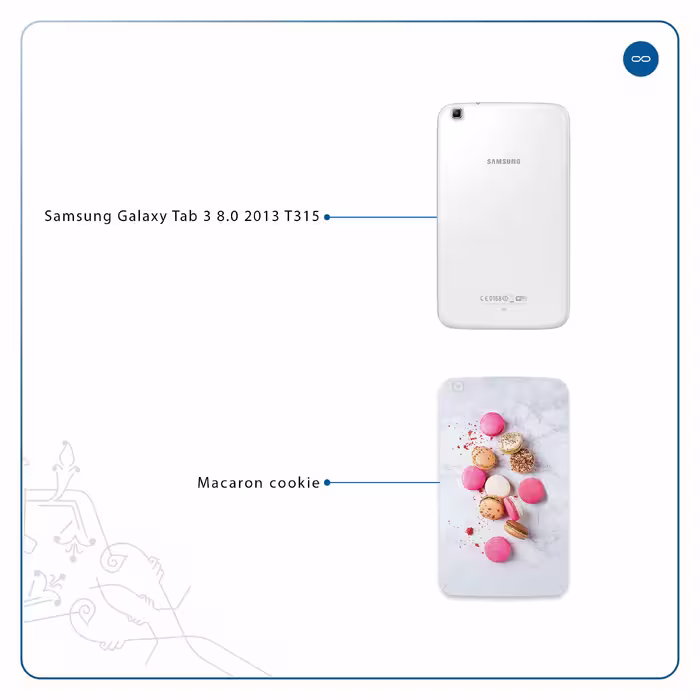 برچسب پوششی ماهوت مدل Macaron cookie مناسب برای تبلت سامسونگ Galaxy Tab 3 8.0 2013 T315