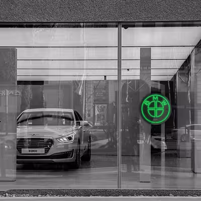 چراغ دیواری نئون دیزاین طرح Bmw-BL_GR