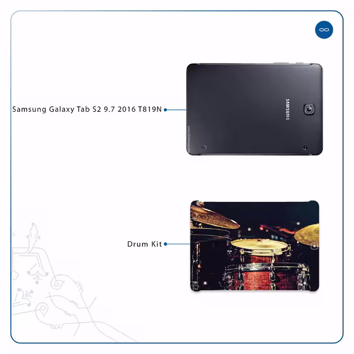 برچسب پوششی ماهوت مدل Drum Kit مناسب برای تبلت سامسونگ Galaxy Tab S2 9.7 2016 T819N