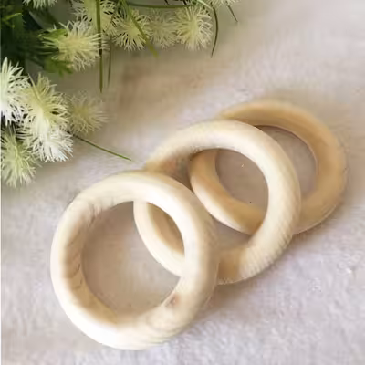 آویز تزیینی مدل حلقه چوبی کد 49 بسته 3 عددی