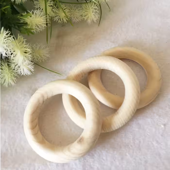 آویز تزیینی مدل حلقه چوبی کد 49 بسته 3 عددی