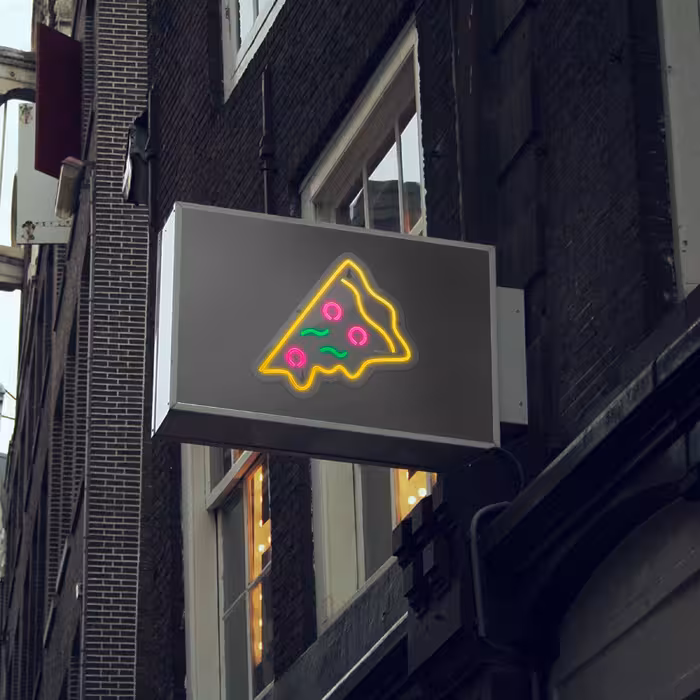 چراغ دیواری نئون دیزاین طرح Pizza-Slice_MLC