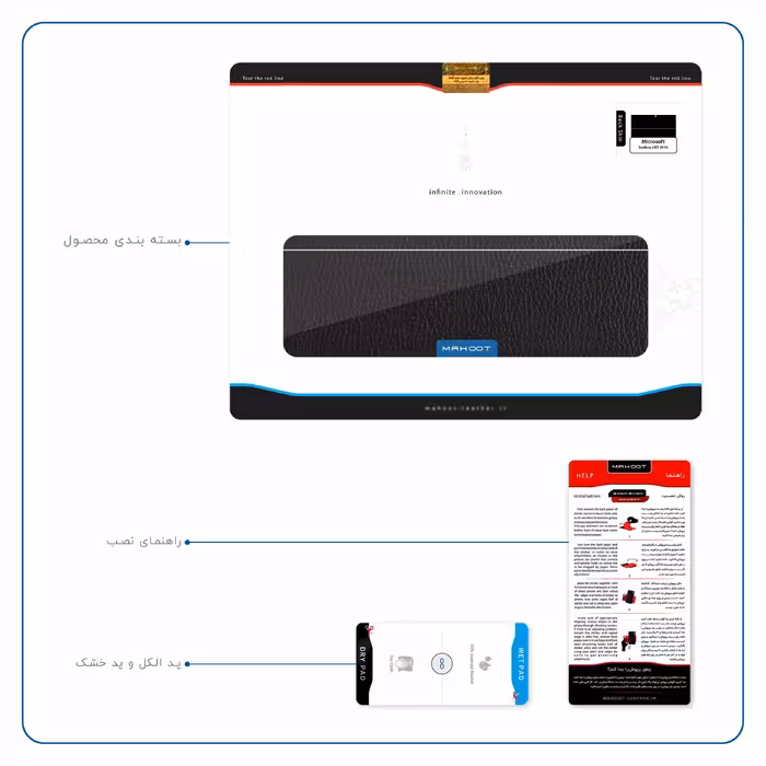 برچسب پوششی ماهوت مدل Black-Leather مناسب برای تبلت مایکروسافت Surface 2 RT 2013