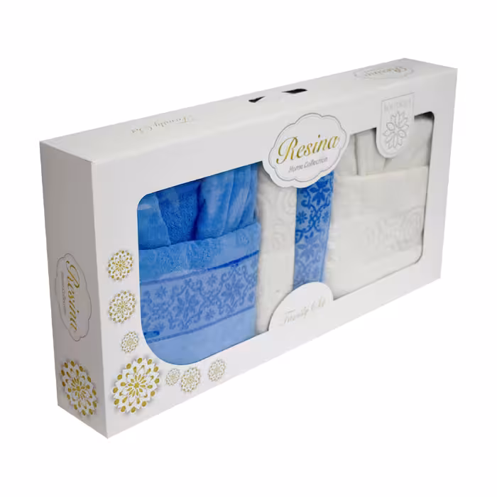 سرویس حوله پالتویی 6 تکه رسینا مدل Gollection