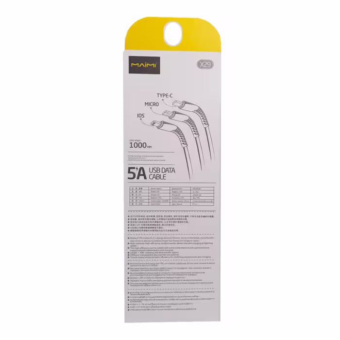 کابل تبدیل USB به USB-C مایمی مدل X29 طول 1 متر