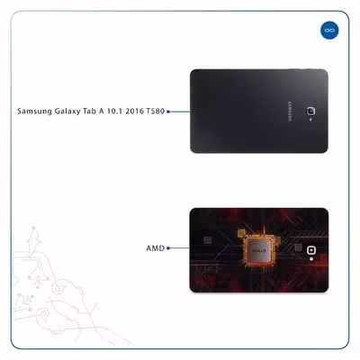 برچسب پوششی ماهوت مدل AMD Brand مناسب برای تبلت سامسونگ Galaxy Tab A 10.1 2016 T580