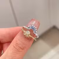 ست انگشتر دخترانه طرح دوستی ماه و خورشیدکد27